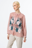 Ekol Çiçek İşlemeli Keten Bluz