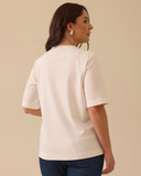 büyük beden boncuk detaylı nakışlı bluz Gala-Xi