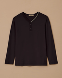 büyük beden v yajakı uzun kollu şerit detaylı bluz Gala-Xi