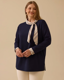 Büyük Beden Fular Yakalı Bluz Gala-Xi