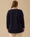 Büyük Beden Fular Yakalı Bluz Gala-Xi