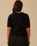 Bbüyük beden kısa kollu basic triko bluz Gala-Xi