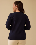 Büyük Beden V Yaka Taş Detaylı Bluz Gala-Xi