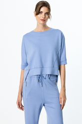 On Asimetrik Kesim Yarım Kollu Bluz