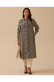 büyük beden desenli cep detaylı elbise Gala-Xi