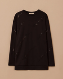Büyük Beden Nakış Detaylı Boncuklu Sweatshirt Gala-Xi