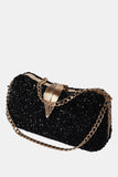 Explosion Metalik Boncuklu Clutch El Çantası - Gece Parti Davet