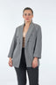 Ekol Oversize Minimalist Kadın Ceket - 3/4 Kol - Çift Sıralı