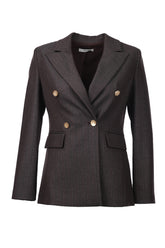 Ekol Kadın Minimalist Çift Sıra Uzun Kol Ceket - Şık ve Modern