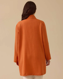 Büyük Beden Nakışlı Katlanabilir Kollu Kap Ceket Gala-Xi