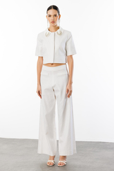 Yaka İşleme Detaylı Ceket-Pantolon Takim Nefeli