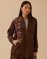 baskılı fermuar detaylı cepli ceket Scl