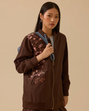 baskılı fermuar detaylı cepli ceket Scl