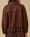 fırfır detaylı süet ceket Scl