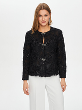 Çiçek Desen Aplike Ve Payet Detaylı Abiye Ceket Faik Sönmez