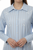çizgili boncuk detaylı gömlek Scl