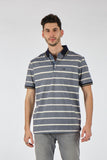 Claudio Campione Çizgili Polo Yaka Erkek T-Shirt - Minimalist Stil