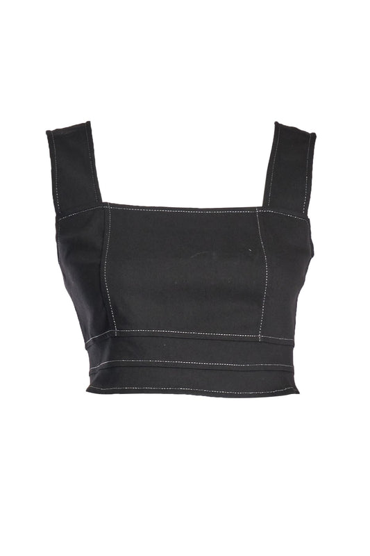 Ysatis Minimalist Kare Yaka Kadın Crop Top - Günlük Kombinler İçin