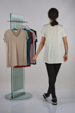 Daido Oversize V Yaka Kadın T-Shirt - Minimalist Günlük Tarz