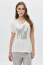 Daıdo Kadın Askı Detaylı V Yaka Kısa Kollu Grafik Baskılı Regular Fit T-Shirt 20Y311900828