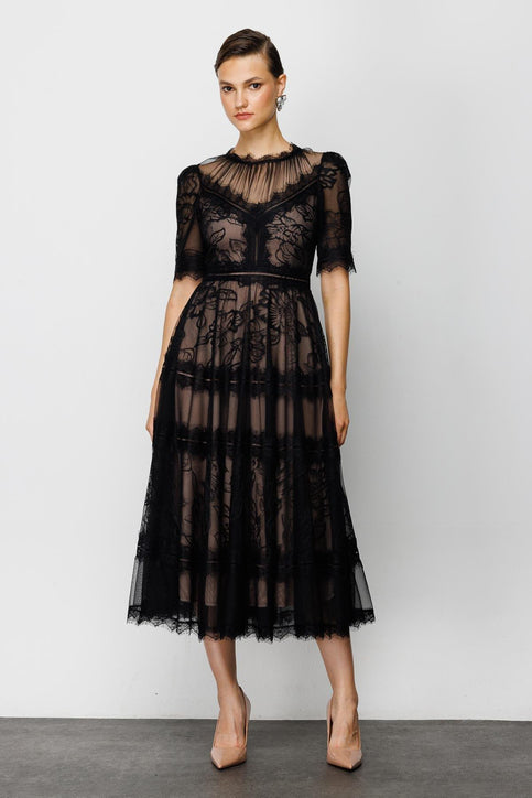 Dantel Abiye Elbise Nefeli Beyaz -44