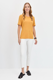 DESEN TRİKO Oversize Minimalist Yuvarlak Yaka Kadın T-Shirt - Kısa Kol