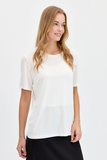 DESEN TRİKO Oversize Minimalist Yuvarlak Yaka Kadın T-Shirt - Kısa Kol