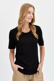 DESEN TRİKO Oversize Minimalist Yuvarlak Yaka Kadın T-Shirt - Kısa Kol
