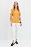 DESEN TRİKO Oversize Minimalist Yuvarlak Yaka Kadın T-Shirt - Kısa Kol
