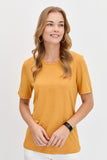 DESEN TRİKO Oversize Minimalist Yuvarlak Yaka Kadın T-Shirt - Kısa Kol
