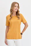DESEN TRİKO Oversize Minimalist Yuvarlak Yaka Kadın T-Shirt - Kısa Kol