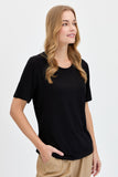 DESEN TRİKO Oversize Minimalist Yuvarlak Yaka Kadın T-Shirt - Kısa Kol