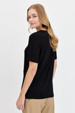 DESEN TRİKO Oversize Minimalist Yuvarlak Yaka Kadın T-Shirt - Kısa Kol