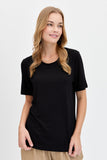 DESEN TRİKO Oversize Minimalist Yuvarlak Yaka Kadın T-Shirt - Kısa Kol