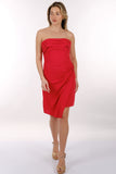 DORİDORCA Straplez Drape Krep Kumaş Mini Abiye Elbise 2246011