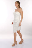 DORİDORCA Straplez Drape Krep Kumaş Mini Abiye Elbise 2246011