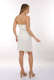 DORİDORCA Straplez Drape Krep Kumaş Mini Abiye Elbise 2246011