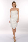 DORİDORCA Straplez Drape Krep Kumaş Mini Abiye Elbise 2246011
