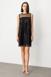 Ekol Straplez Pullu Midi Elbise - Minimalist & Şık