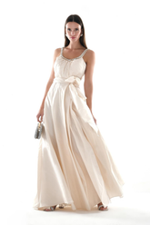 Tafta Yakası Taş İşlemeli Yırtmaçlı Abiye Elbise Explosion