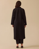 Büyük Beden Nakış Detaylı Düğmeli Elbise Gala-Xi