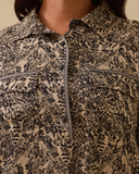 büyük beden desenli cep detaylı elbise Gala-Xi