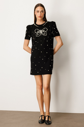 On İncili Mini Elbise