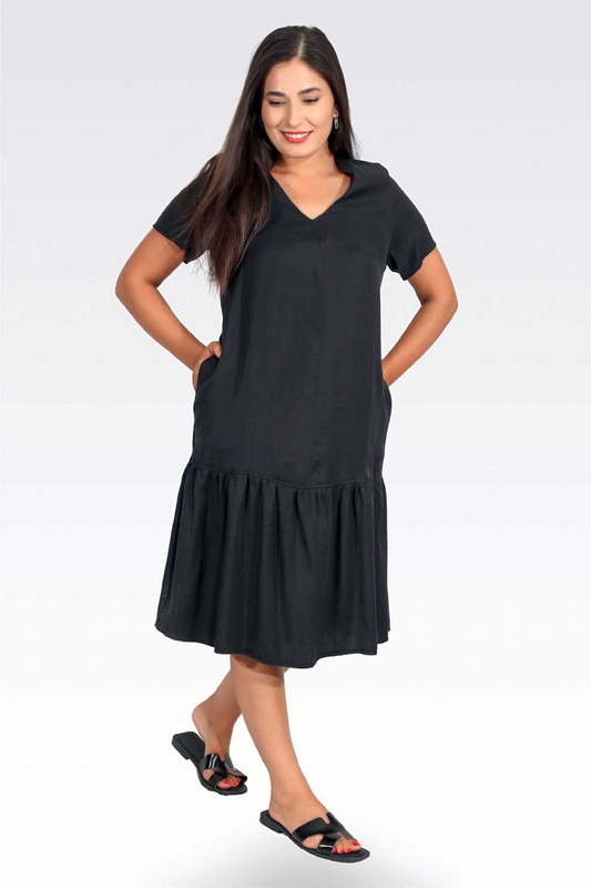 MODAL KUMAŞ KISA KOL ASTARSIZ ELBİSE Tolga Saraçoğlu