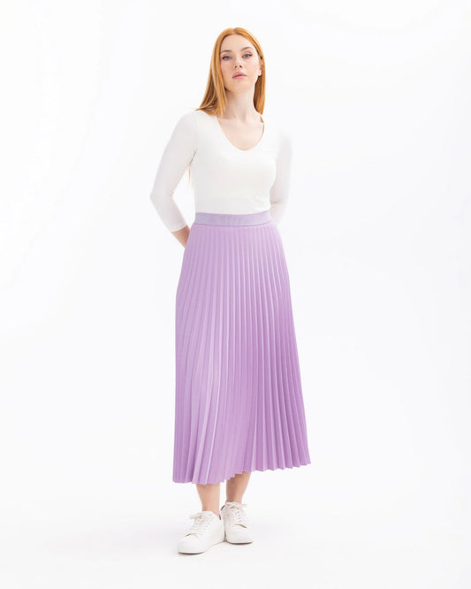 SCL Midi Pileli Etek: Minimalist Günlük Stil - Şimdi Al!