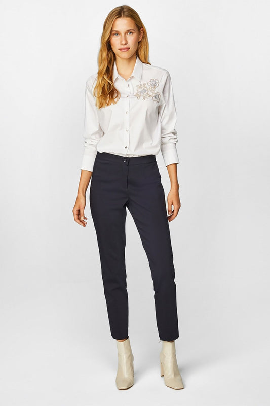 Faik Sönmez Minimalist Slim Fit Midi Kadın Pantolon - Günlük & İş