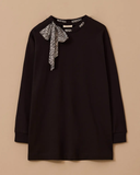 büyük beden fular yakalı sweatshirt10002522314010