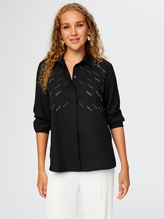 Taş Detaylı Uzun Kol Şık Gömlek Faik Sönmez