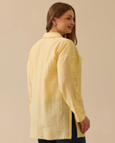 Büyük Beden Taş Detaylı Dokulu Gömlek