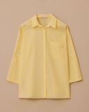 Büyük Beden Taş Detaylı Dokulu Gömlek